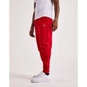 Jordan Essentials Men's Fleece Pants Red/White Size S, M, L, XL